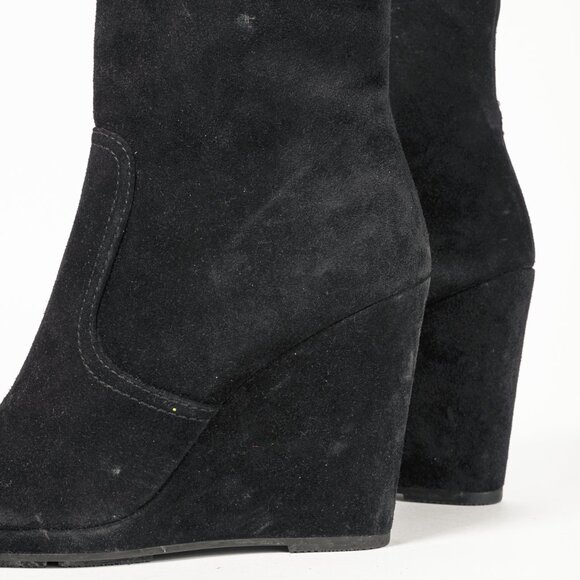 Prada Black Suede Wede Booties - Picture 7 of 10